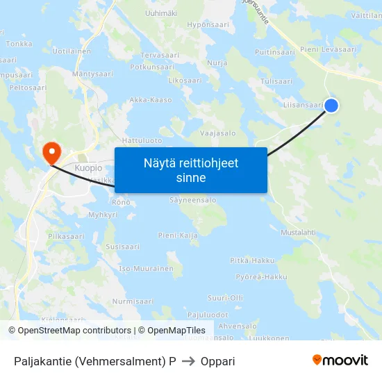 Paljakantie (Vehmersalment) P to Oppari map