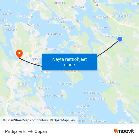 Pirttijärvi E to Oppari map