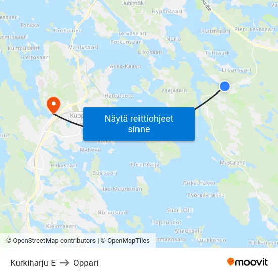 Kurkiharju E to Oppari map