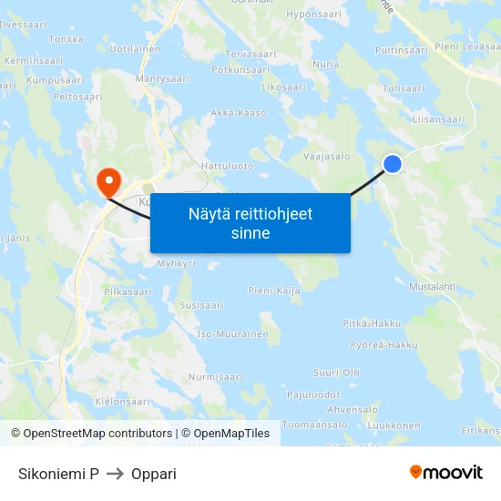 Sikoniemi P to Oppari map