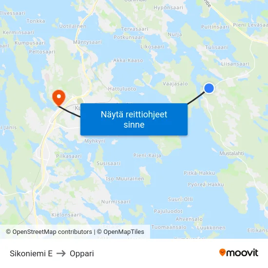 Sikoniemi E to Oppari map
