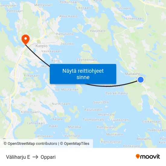 Väliharju E to Oppari map
