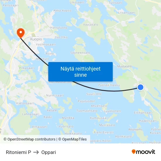 Ritoniemi P to Oppari map