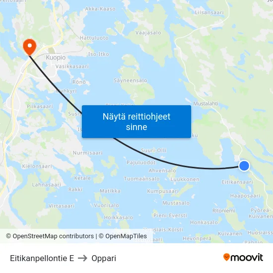 Eitikanpellontie E to Oppari map