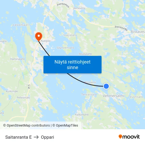 Saitanranta E to Oppari map