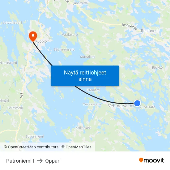 Putroniemi I to Oppari map