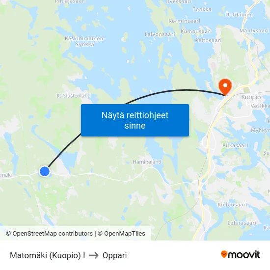 Matomäki (Kuopio) I to Oppari map
