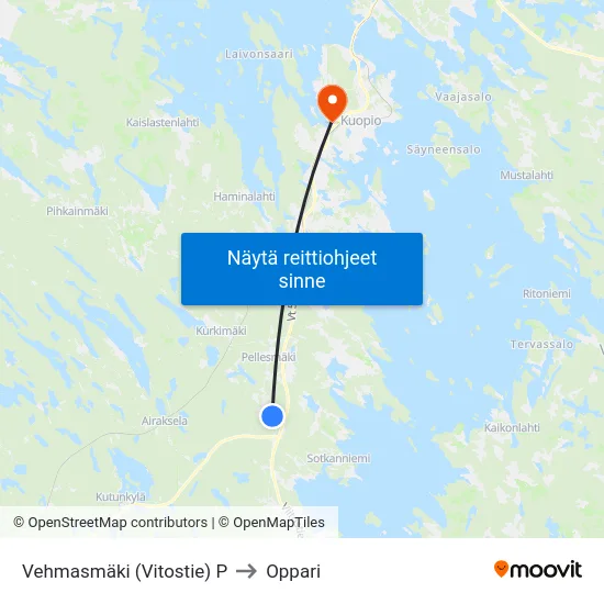 Vehmasmäki (Vitostie) P to Oppari map
