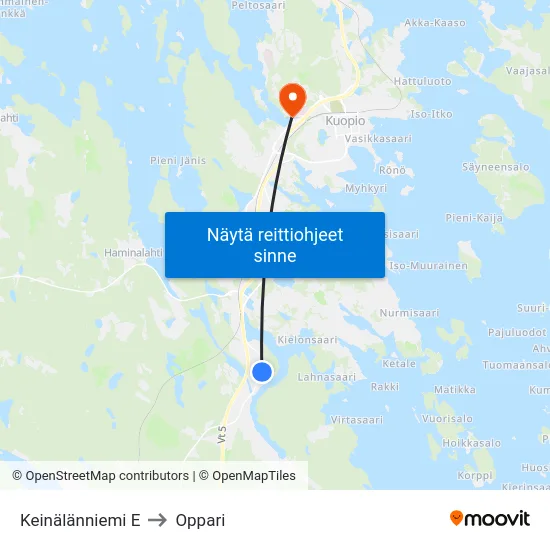 Keinälänniemi E to Oppari map