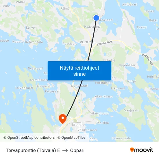 Tervapurontie (Toivala) E to Oppari map