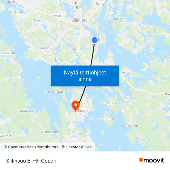 Siilinsuo E to Oppari map