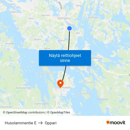 Husolammentie E to Oppari map