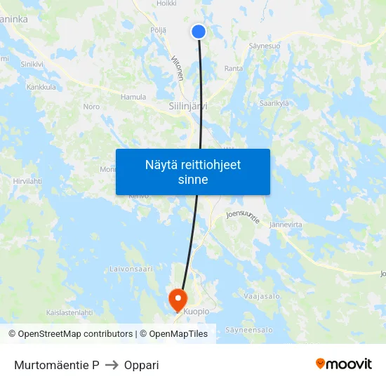 Murtomäentie P to Oppari map