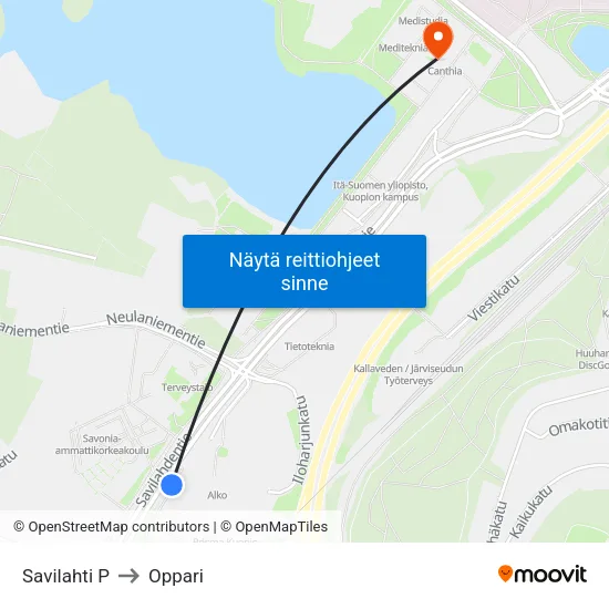 Savilahti [Savonia/Prisma] to Oppari map