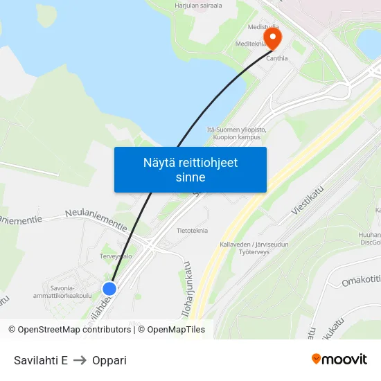 Savilahti [Savonia/Prisma] to Oppari map