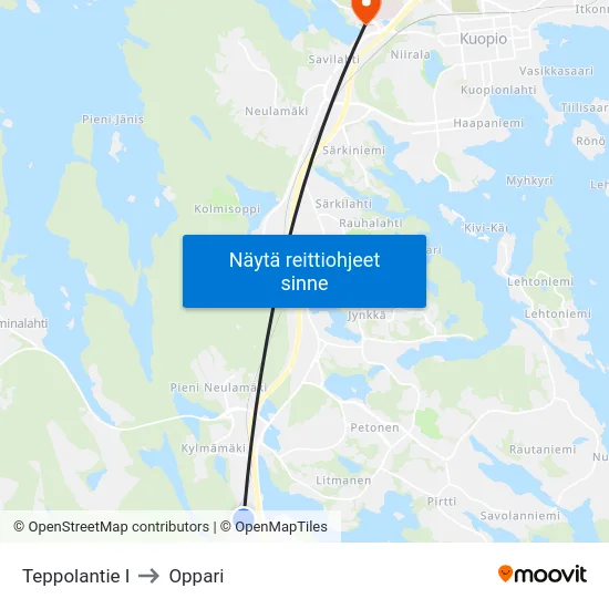 Teppolantie I to Oppari map