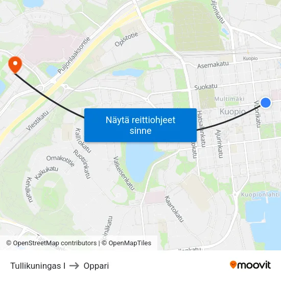 Tullikuningas I to Oppari map