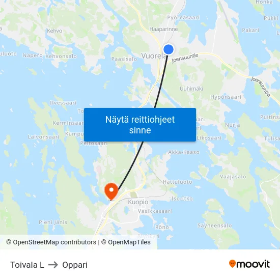 Toivala L to Oppari map