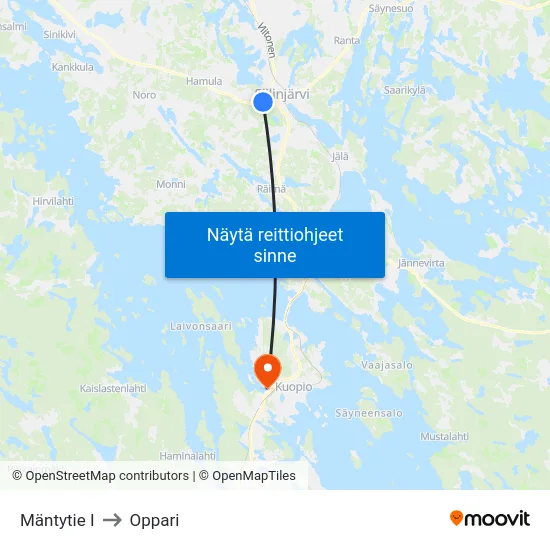 Mäntytie I to Oppari map