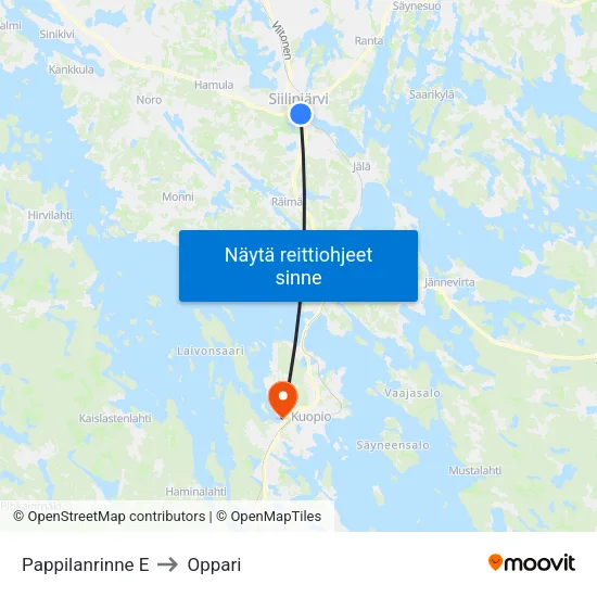 Pappilanrinne E to Oppari map