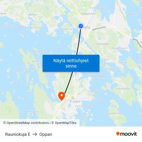 Rauniokuja E to Oppari map