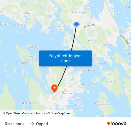 Rissalantie L to Oppari map