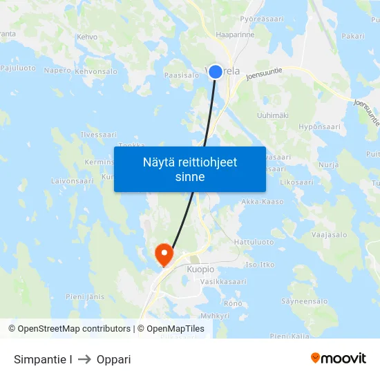 Simpantie I to Oppari map