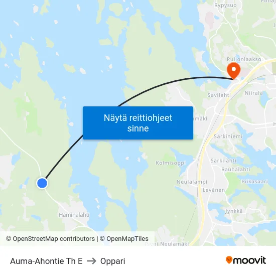 Auma-Ahontie Th E to Oppari map