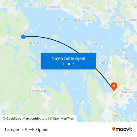 Lamperila P to Oppari map