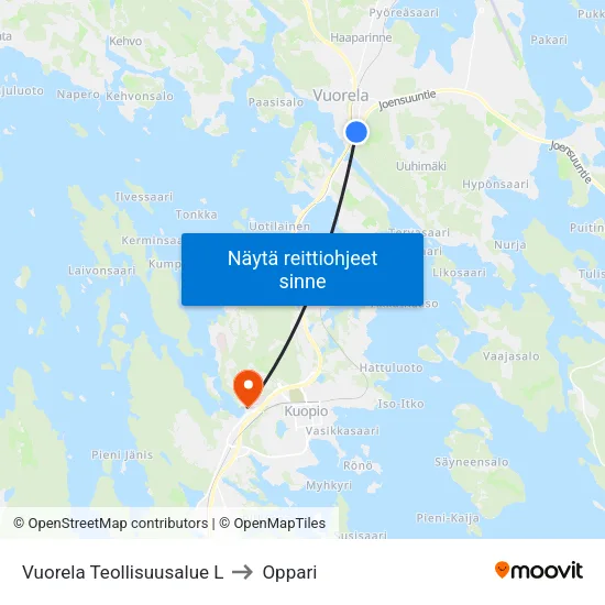 Vuorela Teollisuusalue L to Oppari map