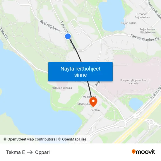 Tekma E to Oppari map