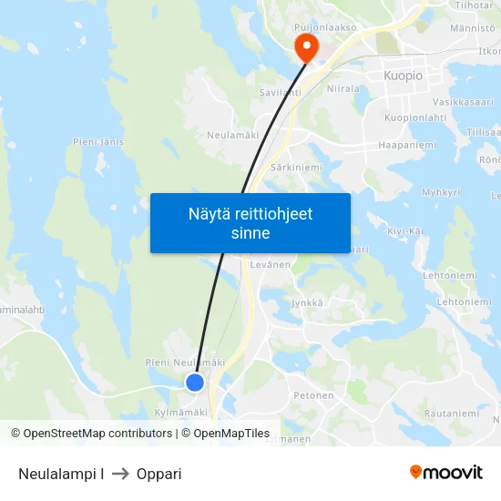 Neulalampi I to Oppari map
