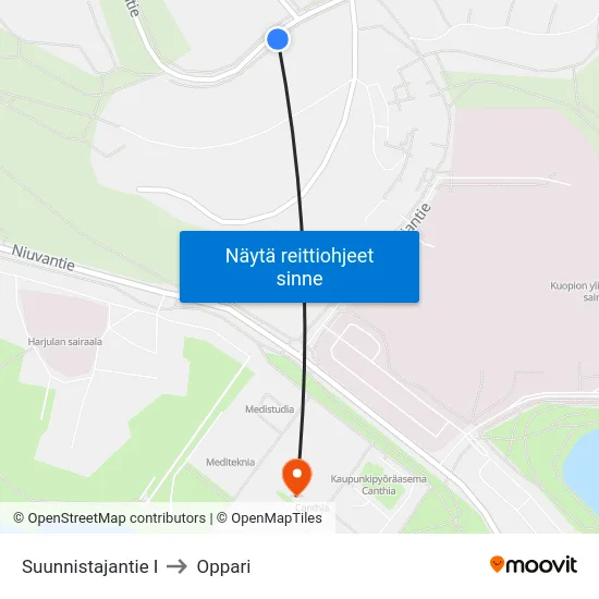 Suunnistajantie I to Oppari map