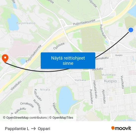 Pappilantie L to Oppari map