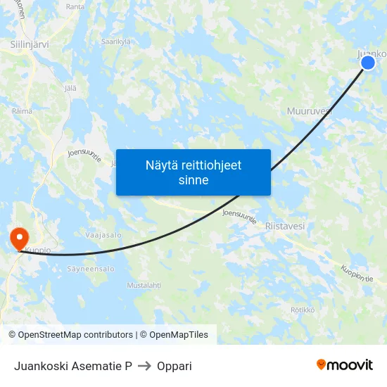 Juankoski Asematie  P to Oppari map