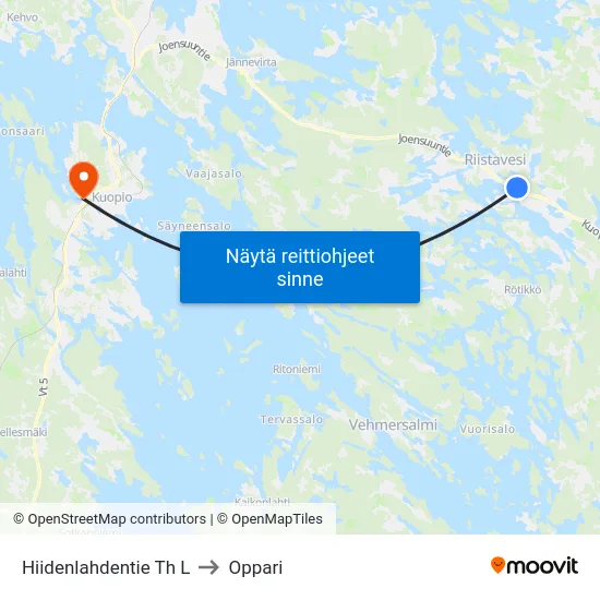 Hiidenlahdentie Th  L to Oppari map