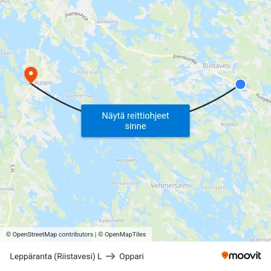 Leppäranta (Riistavesi)  L to Oppari map