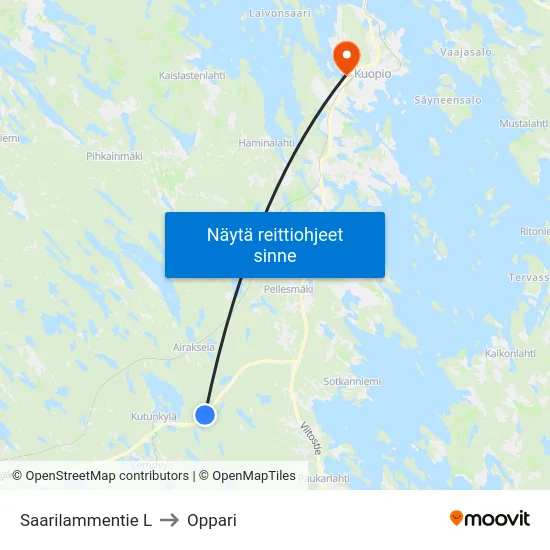 Saarilammentie L to Oppari map
