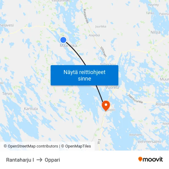 Rantaharju I to Oppari map