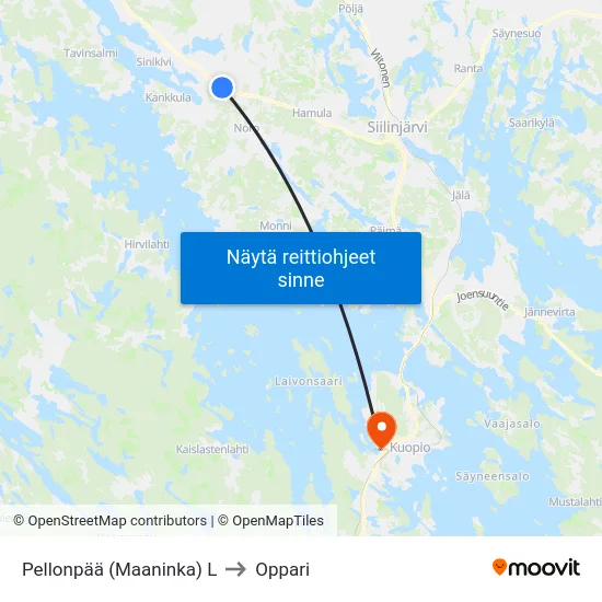 Pellonpää (Maaninka) L to Oppari map