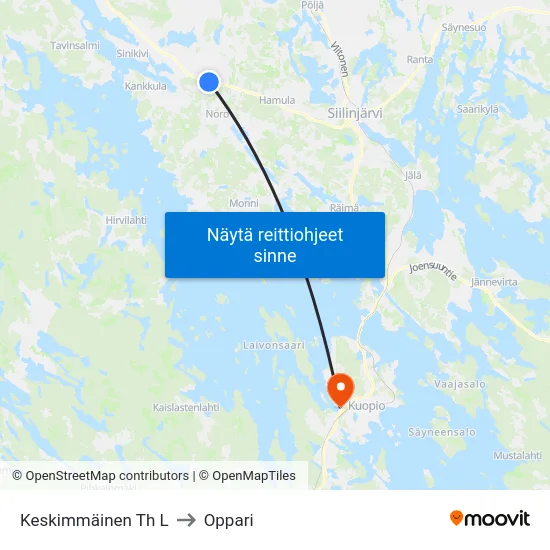 Keskimmäinen Th L to Oppari map