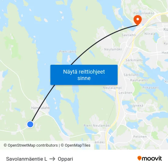 Savolanmäentie L to Oppari map