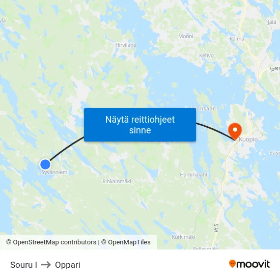 Souru I to Oppari map