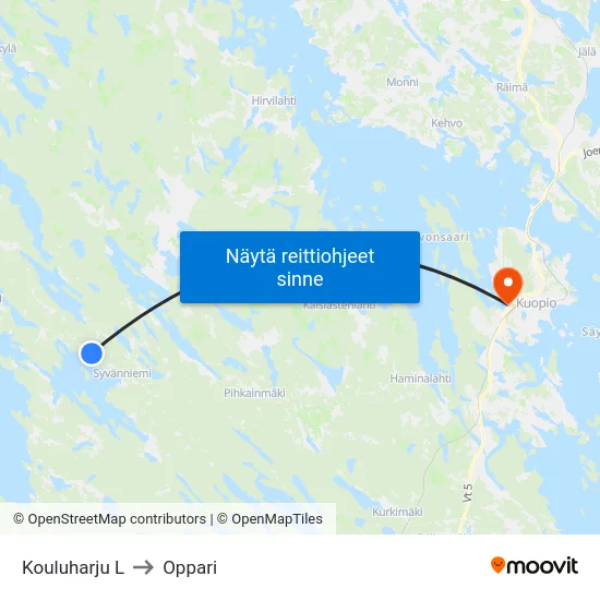 Kouluharju L to Oppari map