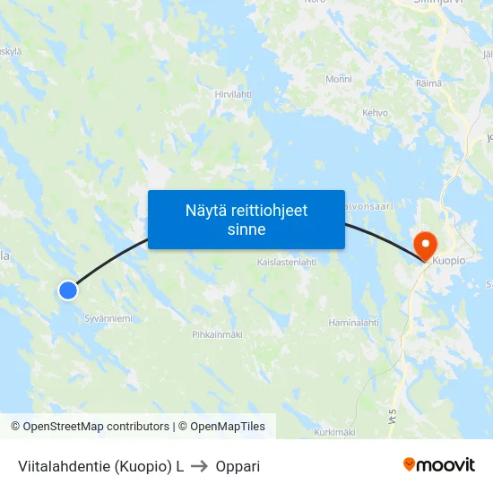Viitalahdentie (Kuopio) L to Oppari map