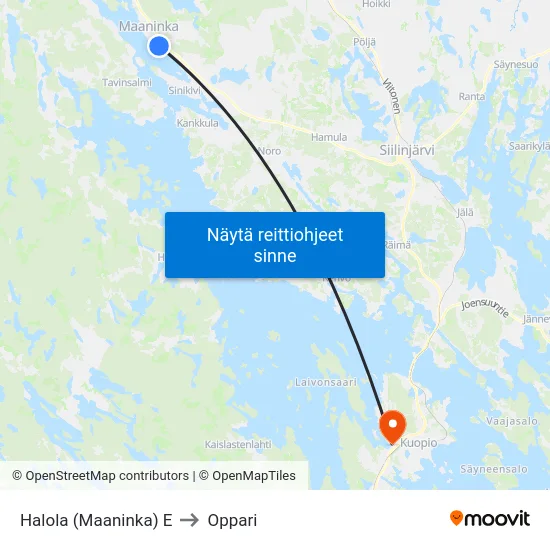 Halola (Maaninka) E to Oppari map