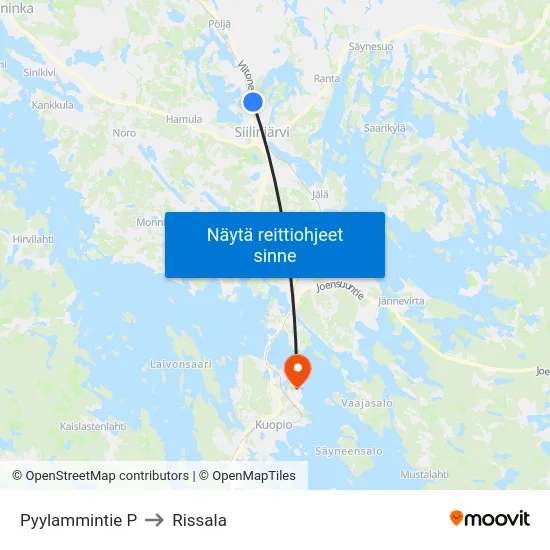 Pyylammintie P to Rissala map