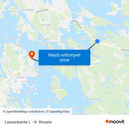 Laasankanta L to Rissala map