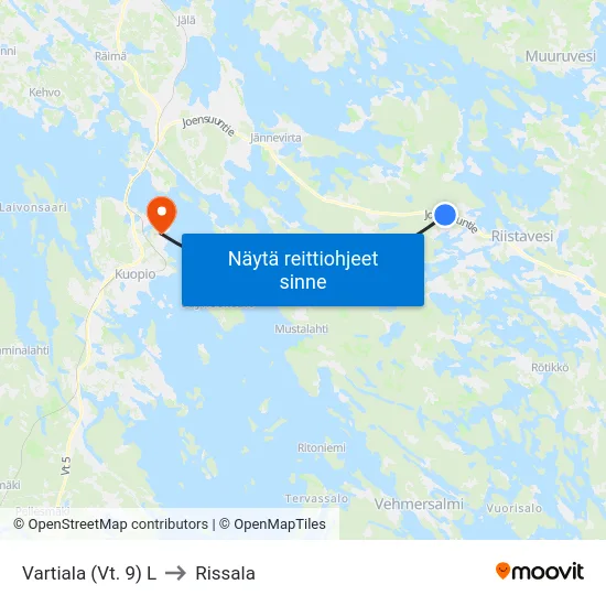 Vartiala (Vt. 9) L to Rissala map