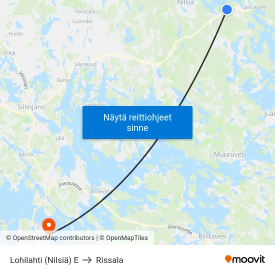 Lohilahti (Nilsiä) E to Rissala map